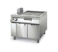 Fry Top Gaz Lisse Chromée sur Coffre avec Portes, Tableau de Contrôle sur Deux Côtés Virtus