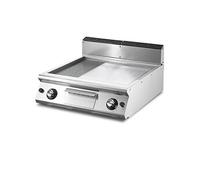Fry top gaz, top, 1/3 rainurée et 2/3 plaque lisse chromée Virtus V7080FTRGVCRT