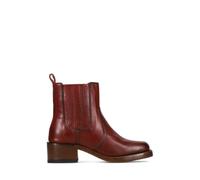 Frye Campus Chelsea Bottines pour femme - Bottes en cuir de qualité supérieure de 14,6 cm avec doublure luxueuse et semelle extérieure en cuir avec talon épais de 4,4 cm, Merlot - Vista, 39-40 EU