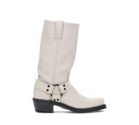 Frye Harnais 12R Bottes pour femme - Cuir italien de 28,9 cm, semelle extérieure en caoutchouc durable avec véritable couture passepoilée, et matériel en nickel et laiton, stone, 36 EU