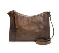 FRYE Melissa Sac à bandoulière en cuir avec fermeture éclair pour femme Taille unique, marron foncé, Taille unique