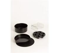 CREATE / Fryer Air Pro Large Tools/Pack d'accessoires pour friteuse à air de 6,2 l / Moules à cupcakes / Pizzas. Récipients de cuisson. Grille pour 4 brochettes, dessous de plat en silicone.