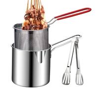 Fryer frit japonais - petite friteuse à l'huile de style japonais avec couvercle et rack d'huile | Pot de cuisine pour les cuisses de poulet à frire, poisson séché, crevettes, frites, poulet-poulet, t