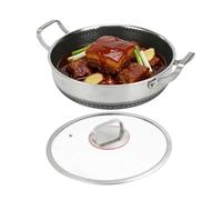 Frying Pan - 30cm Large Frying Pan With Lid, Stainless Steel Saute Pot, Kitchen Utensils With Lid,Kitchen Cookware, For Home Restaurant Camping Searing Baking Stir-Fry Omelette Fish Eggs Pancakes