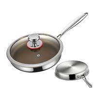 Frying Pan - Titanium Alloy Nonstick Skillet, Large Cooking Pan with Lid, Even Heat Distribution for Electric Induction Stove Oven Omelette Egg Home Kitchen, Premium Cookware, Heat Resistant Design