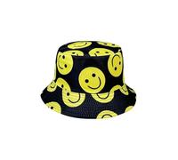 Fryloo Chapeau Seau Casquette Visage Expression Réversible Pliable Pêcheur Chapeau, De Soleil Élégant pour Toutes Les Saisons Voyage en Plein Air-Noir-Une Taille