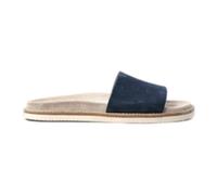 Fryloo Chaussons Tongs pour Hommes, Daim Doux Cuir Décontracté Été Chaussures De Plage Douces Coussinées Semelle Plat Confort Marche Quotidiennes