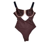 Fryloo Maillot de Bain Femmes Gradient Underwire Bikini, Taille Basse Cravate Brésilienne Côté, Ombre Marron Pousser pour Les Vacances La Plage Piscine