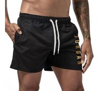 Fryloo Maillot de Bain Hommes Beige Jordan Imprimer Pantalons Bain, Quick Dry Doublé Shorts Plage, Taille Élastique Planche Respirant-1-xxl
