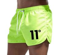 Fryloo Maillot de Bain Men Swim Pantalons Quick Dry Lightweight Beach Shorts Taille Élastique Maillots Respirants avec Poches À Fermeture Éclaire pour Les Vacances Natation en Cours-Green-s