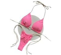Fryloo Maillot de Bain Micro Push Up Bikini pour Les Femmes Thong Brésilien Maillots en Deux Pièces Sexy Summer Beach Pool Party-rt017-m