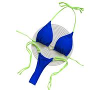 Fryloo Maillot de Bain Micro Push Up Bikini pour Les Femmes Thong Brésilien Maillots en Deux Pièces Sexy Summer Beach Pool Party-rt015-m