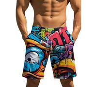 Fryloo Maillot de Bain pour Hommes, Short Plage Imprimé À Séchage Rapide, Taille Élastique, Léger, Respirant, Planche, Surf D'été-short-fya34792-m