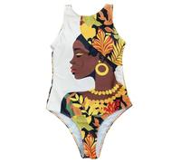 Fryloo Maillot de Bain Une Pièce Imprimé Push-up - Floral À Lacets pour Femme Plage, Piscine, Vacances Et Été-Nouveau 4-m