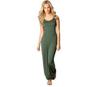 Fryloo Mini-Jupe Femmes Bodycon Maxi Robe sans Manches De Fête Décontractée Couleur Solide, Réservoir Longueur Sol Opaque Souple Élastique-Green-XL