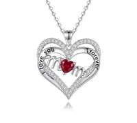 Fryneauy Collier en forme de cœur pour mère et femme