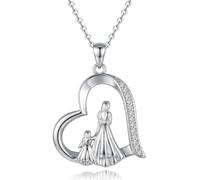 Fryneauy Collier pour mère tenant la main en forme de cœur amour maternel pour mère femme