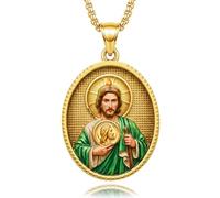 Fryneauy Pendentif religieux Saint Jude Thaddeus - Un des douze disciples de Jésus - Cadeau pour homme