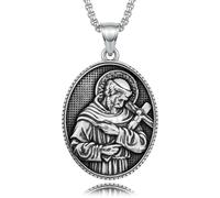 Fryneauy Saint François d'Assise émuler le Christ Crucifix Fondateur de l'Ordre Franciscain Catholique Pendentif pour Homme