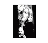 FrySky Poster sur toile Marilyn Monroe et le chat - Décoration de chambre à coucher, bureau, chambre - Cadeau sans cadre - 30 x 45 cm
