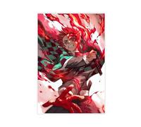 FrySky Tanjiro Demon Slayer Kimetsu No Yaiba Poster sur toile Décoration murale pour salon, chambre à coucher, style sans cadre 60 x 90 cm