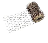 FRYSKYO Grillage À Poules Floral, Lot De 2, Grillage À Poules, Rouleau De 1 M/3 M, Grillage Hexagonal Galvanisé, for L'artisanat Et Le Jardinage(Brown,1m)