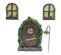 FRYSKYO Lot De 4 Cabanes De Fées, Décorations De Jardin, Décoration Extérieure, Maison, Phosphorescente, avec Lanterne, GNOME, Cadeaux De Jardinage for Hommes, Femmes, Filles Et Enfants