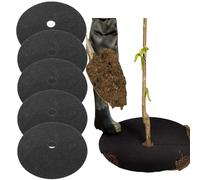FRYSKYO Lot De 5 Anneaux De Paillis Non Tissés for Arbres, Tapis De Protection for Plantes, Tapis De Protection Réutilisable for Arbres, Contrôle des Mauvaises Herbes Et Protection des Racines(25cm)