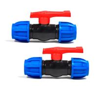 FRYSKYO Raccord De Robinet D'arrêt for Tuyaux d'eau en PEHD, Raccord À Compression Et Systèmes D'irrigation, Raccord De Robinet De Jardin, 20 mm/25 mm/32 mm, Large Application, Lot De 2(20mm)