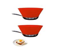 Frywall Lot de 2 protections anti-éclaboussures en silicone pour cuisinière, anti-éclaboussures, réglables, poêle à frire, alternative anti-éclaboussures, protection anti-éclaboussures en silicone