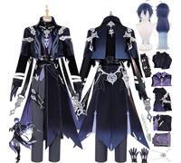 FRYWORK Genshin Impact Kyryll Chudomirovich Flins Cosplay Costume Tenue Personnage du Jeu Uniforme Ensemble Complet Halloween Fête Carnaval Habiller avec Perruque pour Hommes (M)