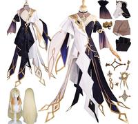 FRYWORK Genshin Impact Naberius Cosplay Costume Tenue Personnage du Jeu Varesa Kinich Uniforme Ensemble Complet Halloween Fête Carnaval Habiller avec Perruque pour Femmes (XXXL)
