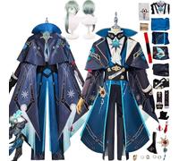 FRYWORK Honkai Star Rail Anaxa Cosplay Costume Tenue Personnage du Jeu Cyrene Castorice Uniforme Ensemble Complet Halloween Fête Carnaval Habiller avec Perruque pour Hommes (XL)