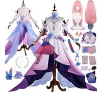 FRYWORK Honkai Star Rail Cyrene Cosplay Costume Tenue Personnage du Jeu Uniforme Ensemble Complet Halloween Carnaval Habiller avec Perruque Coiffe Fausse Oreille pour Femmes (XL)