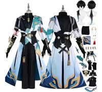 FRYWORK Honkai Star Rail DanHeng Nouvelle Peau Cosplay Costume Tenue Personnage du Jeu Uniforme Ensemble Complet Halloween Fête Carnaval Habiller avec Perruque Queue pour Hommes (L)