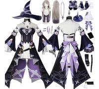 FRYWORK Honkai Star Rail Herta Cosplay Costume Tenue Personnage du Jeu Uniforme Ensemble Complet Halloween Fête Carnaval Habiller avec Perruque Chapeau Collier pour Femmes (XXL)