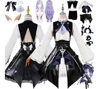 FRYWORK Zenless Zone Zero Vivian Banshee Cosplay Costume Tenue Personnage du Jeu Uniforme Ensemble Complet Halloween Fête Carnaval Habiller avec Perruque Coiffe pour Femmes (S)