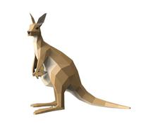 FRZXBKW Kangaroo Mother and Son Paper Sculpture,Pre-Cut DIY Papercraft Kit,Handmade Wild Animal Figurine,3D Paper Art,Low Poly Home Decor,All Accessories Included,DIY Teens Gift