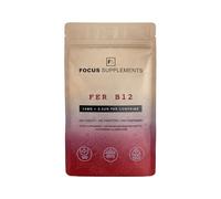 FS Iron B12 Fer | Complément Alimentaire Fers Haute Teneur | 240 Comprimés - 14mg de Iron et 2,5µg de B12 par Portion | Fer Bisglycinate Supplement | Sans OGM Sans Gluten