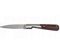 Pradel Excellence - Couteau de Poche Vendetta 17 cm - Lame Acier Inoxydable et Manche Bois - Sous Blister - Forme Originale Effilée - Outil de Précision, Marron
