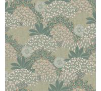 Fs72034 - Fusion Forest Bloom Motif Vert Rose Galerie Papier Peint