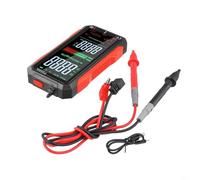 FS899L Multimètre numérique intelligent, compteur de courant rechargeable par USB avec écran LCD, 6000 points, portée automatique, test NCV et continuité, rétroéclairage et lampe de poche pour