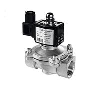 FSA électrovanne acier inoxydable 304 1" 24V DC 0-10 bar Viton fermée sans courant