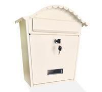 FSADYANG Boite au Lettre Murale, Boites aux Lettres Extérieure,boite aux Lettres Murale，Procédé d'acier Galvanisé et d'aluminium, avec Serrure a rande Capacité, Coupe-vent(White)