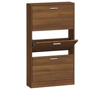 fsahslih Armoire à chaussures aspect chêne 59 x 17 x 108 cm Meuble à | Organisateur de chaussures peu encombrant de 17 cm de profondeur pour le couloir, l'entrée ou la chambre à coucher avec