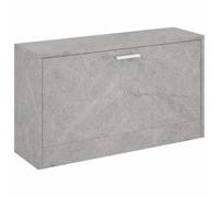 fsahslih Banc à chaussures gris béton 80 x 24 x 45 cm en bois | Meuble à chaussures pratique pour le couloir et la chambre à coucher. Peut contenir 5 à 6 paires de chaussures avec assise