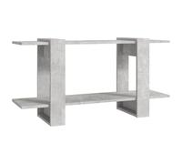 fsahslih Bibliothèque en bois gris béton 100 x 30 x 51 cm | Étagère de rangement compacte pour salon et bureau avec grand compartiment pour livres et médias en matériau facile