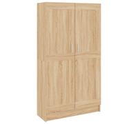 fsahslih Bibliothèque en chêne Sonoma - 82,5 x 30,5 x 150 cm - Étagère sur | Meuble polyvalent pour salon et bureau avec 4 compartiments ouverts et 2 éléments de protection de porte.