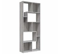 fsahslih Bibliothèque grise Sonoma 67 x 24 x 161 cm en bois | Séparateur de pièce flexible pour le salon, utilisable verticalement ou horizontalement comme buffet avec beaucoup d'espace