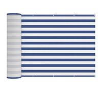 fsahslih Brise-vue pour balcon - 150 x 400 cm - Rayures bleues et blanches | Toile de balcon robuste en polyester pour balcon et terrasse avec œillets et corde de fixation pour un montage rapide.